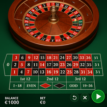 Nine Casino - Roulette Table Game - European Roulette
